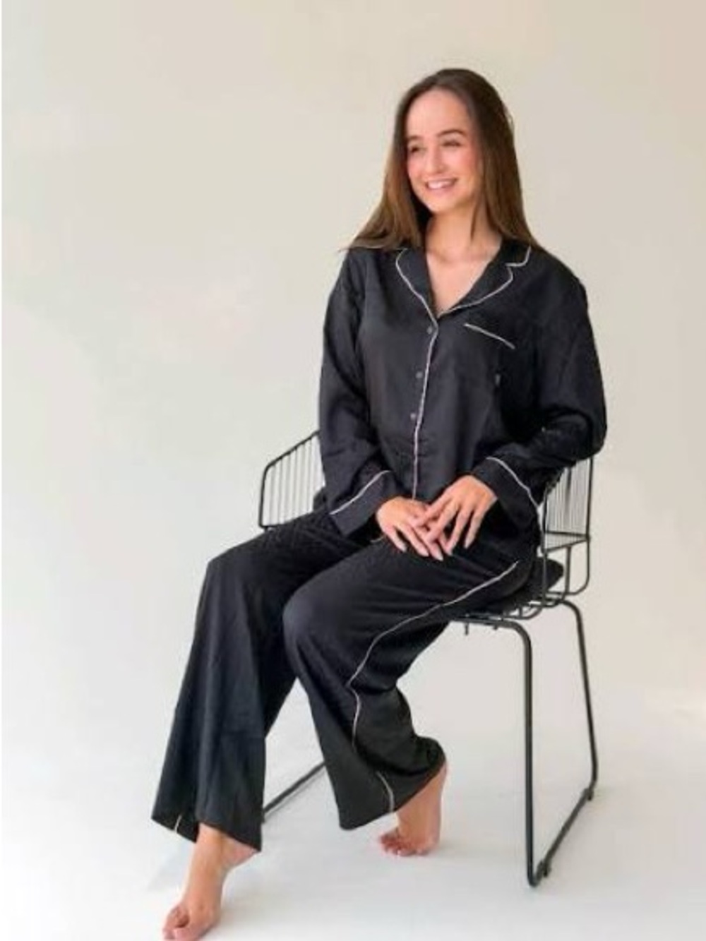 Men's Black Drawstring Lounge Pants